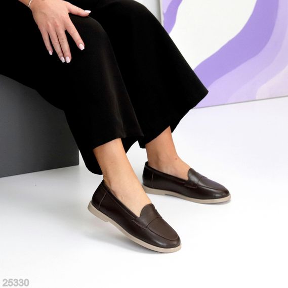Класичні шкіряні лофери колір гіркий Шоколад виробництво Україна | Зображення 6