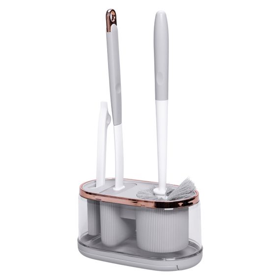 Набір для туалету настінний 3 в 1: 2 йоржики + щітка, йорж для унітазу силіконовий з щіткою йоржик для унітазу HP-35015-47G | Зображення 7