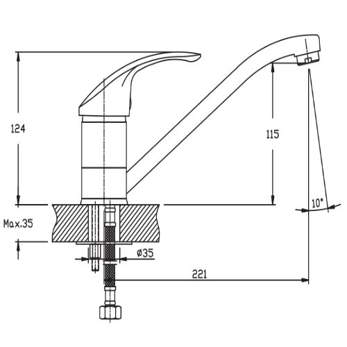 Змішувач для кухні Haiba FABIO 004 HB0771 | Зображення 1