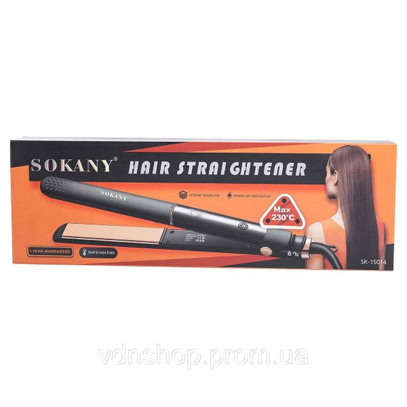 Випрямляч керамічний для волосся 50 Вт професійний 5 режимів до 230 градусів 45 Вт Sokany SK-15014 | Зображення 6