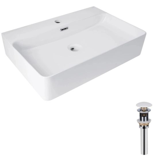Раковина підвісна Qtap Nando LT 610х420х140 White з донним клапаном QT12112173WN47326 | Зображення 3