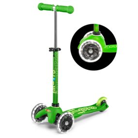 Дитячий 3х колісний самокат green зі колесами, що світяться.