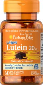 Лютеин Puritan's Pride Lutein 20 mg with Zeaxanthin Lutigold™, 60 гелевых капсул