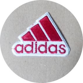 Нашивка на одежду (термо) Adidas 55*45 мм Червоний з білим