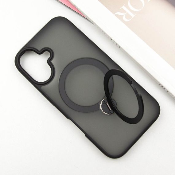 TPU+PC чохол Metal Buttons with MagSafe Colorful HQ Ring для Apple iPhone 16 (6.1") | Зображення 2