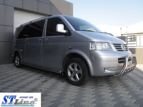 Кенгурятник WT003 (нерж) 60мм, с надписью для Volkswagen T5 Caravelle 2004-2010 гг | Зображення 2