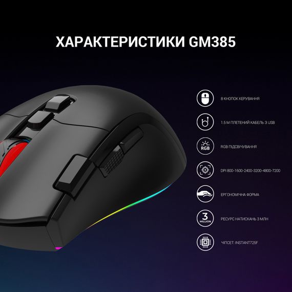 Мишка GamePro GM385 USB Black (GM385) | Зображення 8