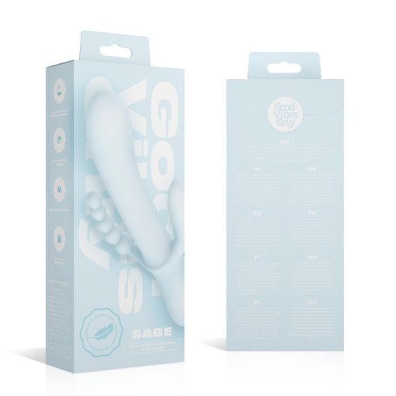 Вибратор-кролик Good Vibes Only - SAGE Triple Stimulation Vibe Soft Silicone - Blue Sex Aura | Зображення 8