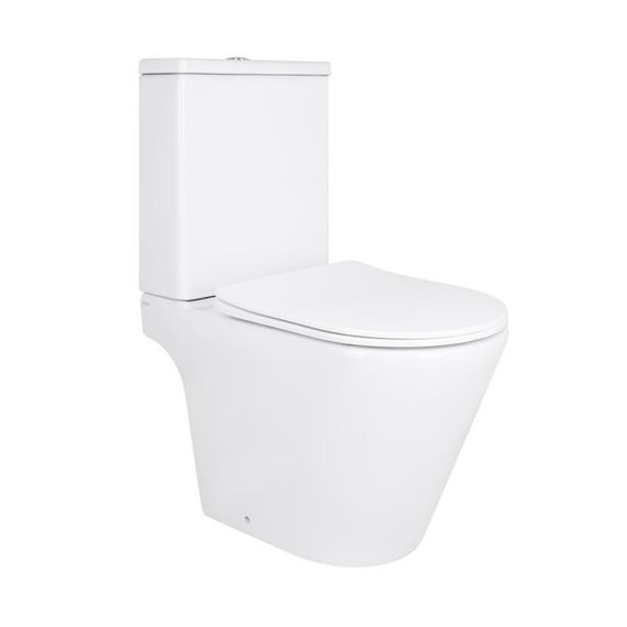 Унітаз підлоговий Qtap Dove Rimless безобідковий із сидінням Soft-close WHITE QT06228380BW