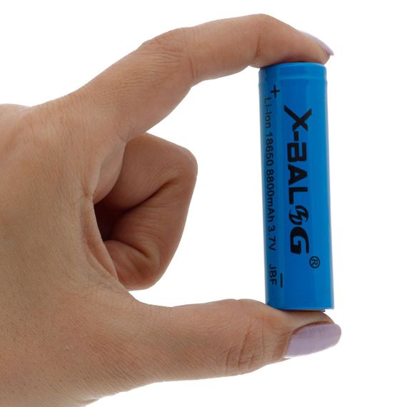 Акумулятор літій-іонний 18650 (1шт) на 8800mAh (3,7V), X-BALOG / Багаторазова акумуляторна батарейка | Зображення 1