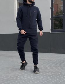 Чоловічий спортивний костюм зима Nike темно-синій