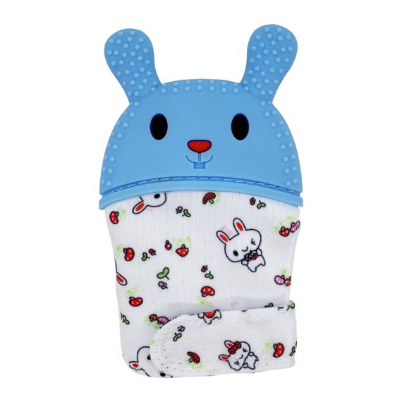 Прорезыватель-перчатка "Зайка" MGZ-0404(Blue) на липучке