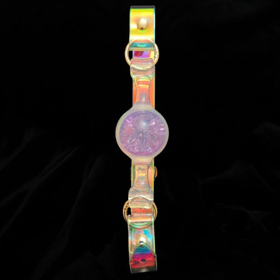 Кляп-кулька прозора UNIVIBE з фіолетовим каменем, силіконовий Sex Aura | Зображення 2