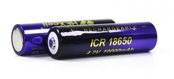 Акумулятор 18650 HEXcell 10000 мА·год 4.2В Li-ion із захистом від короткого замикання для ліхтарів і портативної техніки Синій | Зображення 3