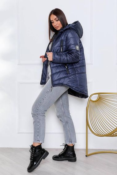 Елегантна жіноча парка, арт. 300, тёмно синий | Зображення 6