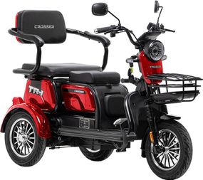 Электротрайк Crosser TR-1 1500W 72V 20Ah, трехколесный электроскутер, до 55 км, для взрослых и пожилых Червоний