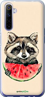 Чохол на Realme 6 Єнотик з кавуном "4605t-1913-2448"