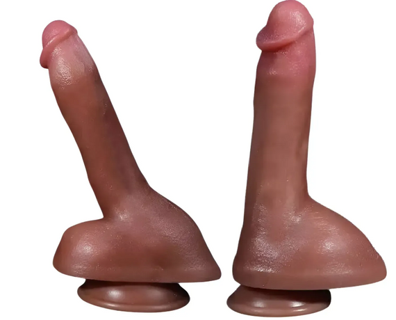 Большой фаллоимитатор с мошонкой на присоске OYO - Dildo Double Layer Silicone YQW-015 (длина 22 см, диаметр 5 см) Sex Aura | Зображення 3