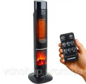 Колонный тепловентилятор Teesa 2000W с имитацией камина