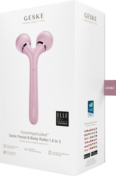 Електронний ультразвуковий ролик для обличчя та тіла GESKE Sonic Facial&Body Roller 4в1 pink | Зображення 7