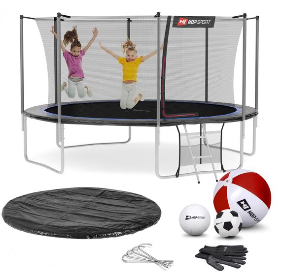 Батут Hop-Sport 14ft (427см) чорно-синій з внутрішньою сіткою | Зображення 2