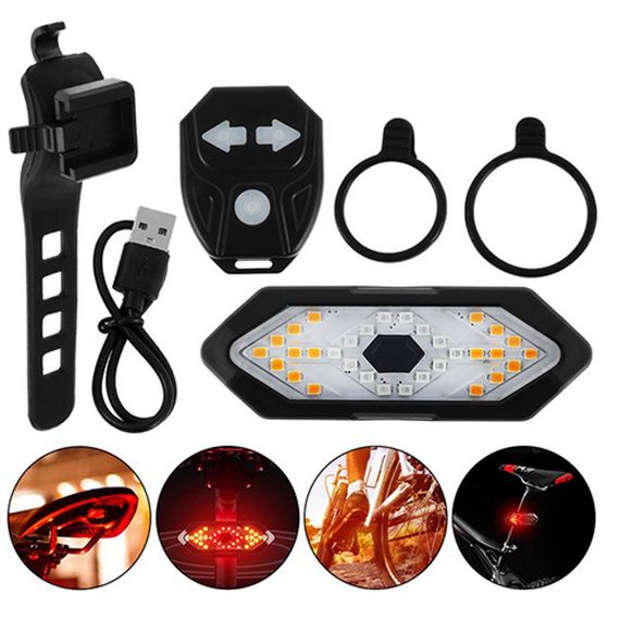 Задній ліхтар на крило велосипеда, Маячок задній велосипедний, Повороти стоп-сигнал для велосипеда DY-76 | Зображення 3