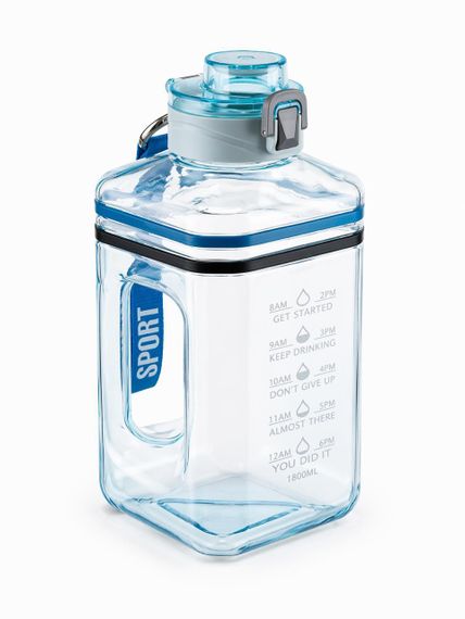 Спортивная Бутылка 2200 мл (Gallon) из голубого прозрачного и безопасного пластика (BPA Free) | Зображення 1