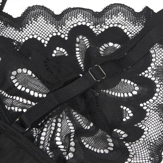 Мереживний Пеньюар Star Night з трусиками, чорний, XL sexstyle | Зображення 5