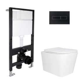 Готовое решение Qtap для ванной комнаты: подвесной унитаз Tern Ultra Quiet 525x345x360 + комплект инсталляции Standard (линейная