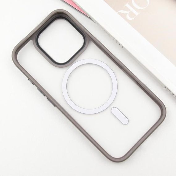 TPU+PC чохол Metal Buttons with MagSafe для Apple iPhone 16 Pro Max (6.9") Сірий | Зображення 2
