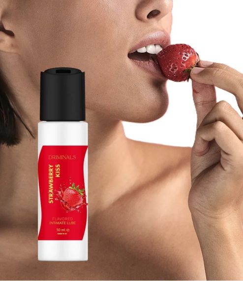 Съедобный лубрикант Driminals Kiss Strawberry со вкусом клубники, 30 мл Sex Aura | Зображення 1