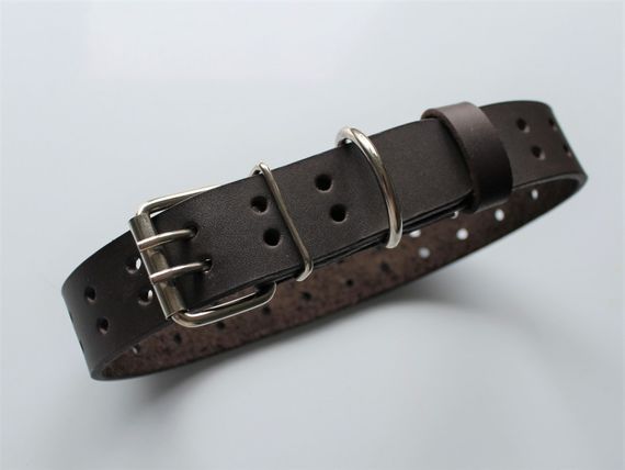 Ошейник из натуральной кожи "Lockdog" коричневый | Зображення 5