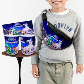 Набір: дитяча сумка-бананка+кружка Герої в масках 32х15см, бананка для хлопчика через плече на подарунок (00902)