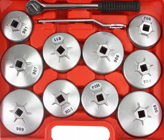 Комплект для снятия фильтра 23 элемента с трещоткой и ключом, алюминий | Зображення 3