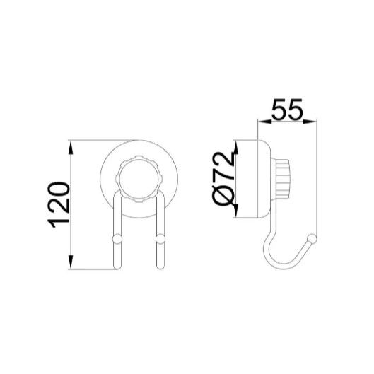 Гачок подвійний для ванної Frap F3905-2 | Зображення 1