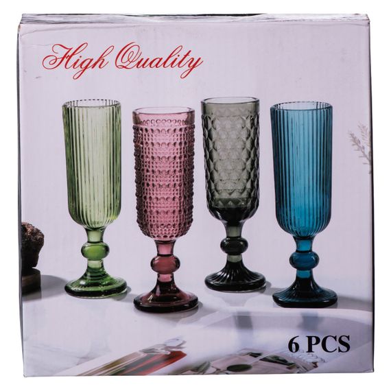 Набір келихів для шампанського 6 штук по 160 (мл) Хамелеон HP-19-109 | Зображення 4