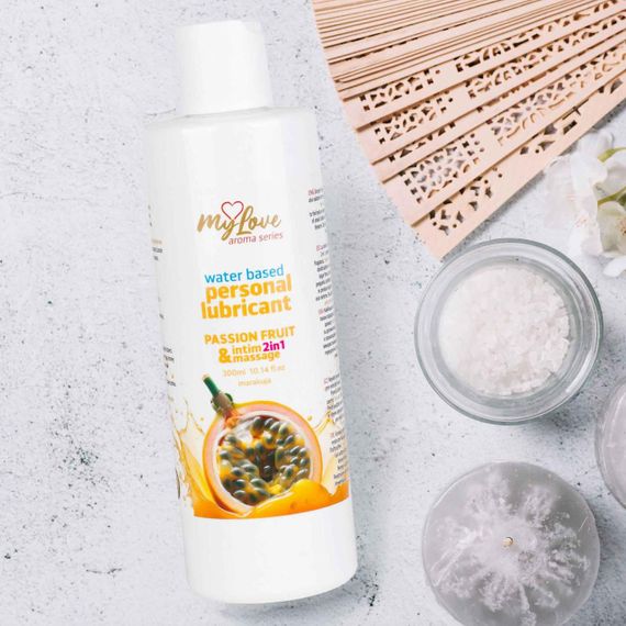 2в1 лубрикант та масажний гель - MyLove Aroma Series Intim&Massage Passion Fruit, 300 мл Sex Aura | Зображення 2