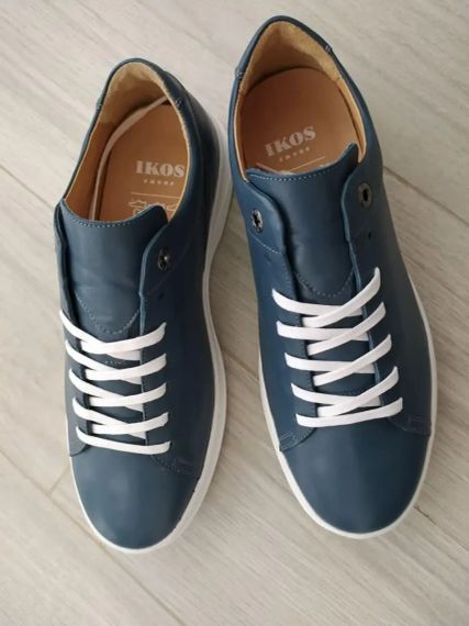 Кожаные кеды синего цвета 40 размер! Легкие кеды благодаря ЭВА подошве | Зображення 9
