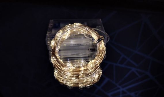 Гірлянда на батарейках (3шт АА) "світлодіодні краплі" 10м, 100LED, теплий білий колір | Зображення 3