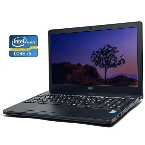 Ноутбук Fujitsu LifeBook A555 / 15.6" (1366x768) TN / Intel Core i5-5200U (2 (4) ядра по 2.2 - 2.7 GHz) / 8 GB DDR3 / 128 GB SSD / Intel HD Graphics 5500 / WebCam / Win 10 Pro б/у