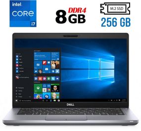 Ультрабук Б-клас Dell Latitude 5411 / 14" (1920x1080) IPS / Intel Core i7-10850H (6 (12) ядра по 2.7 - 5.1 GHz) / 8 GB DDR4 / 256 GB SSD M.2 / Intel UHD Graphics / WebCam / HDMI / Windows 10 б/в