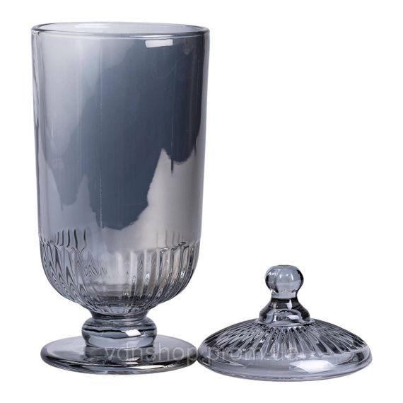 Конфетница с крышкой стеклянная Ø 10 см HP-YH-18 | Зображення 2