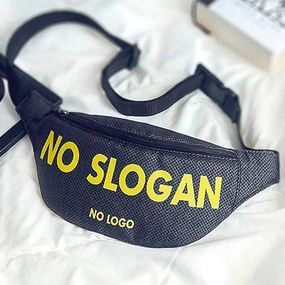 Сумка на пояс бананка Bumbag No slogan 27x16 см (BB_18J020_BL_BL)
