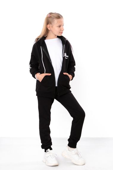 Спортивний костюм для дівчинки підлітковий (Zip-худі та штани) з написами Носи своє 164 Антрацит (p-14038-213706)