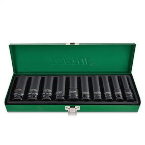 Набор головок дюймовых ударных длинных TOPTUL 1/2" 7/16-1" 10ед. GEAD1002