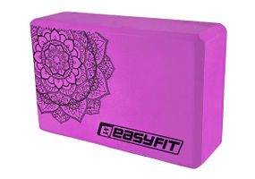 Блок для йоги EasyFit EVA з фіолетовим малюнком (EF-1819-V)