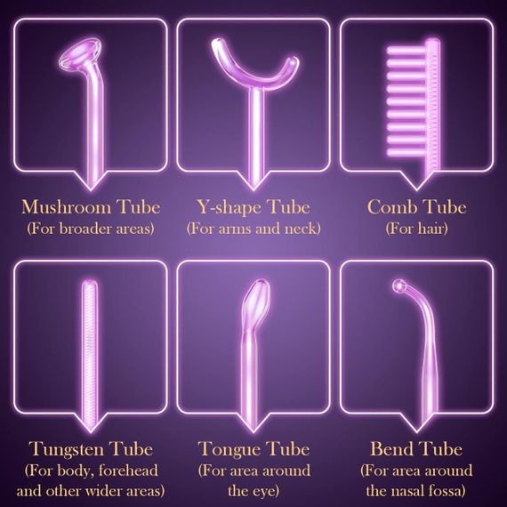 Дарсонваль косметологічний апарат для догляду за шкірою обличчя й тіла, 6 насадок | Зображення 3