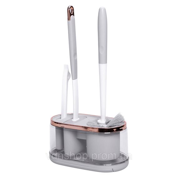 Набір для туалету настінний 3 в 1: 2 йоржики + щітка, йорж для унітазу силіконовий з щіткою йоржик для унітазу HP-35015-47G | Зображення 7