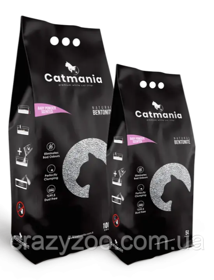 Наповнювач для котячого туалету Catmania бентонітовий із запахом дитячої присипки 5л | Зображення 1