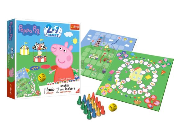 Настільна гра Ludo + Snakes & Ladders 2 in 1: Peppa Pig  (Лудо + Змії і Драбини 2 в 1: Свинка Пепа) | Зображення 1